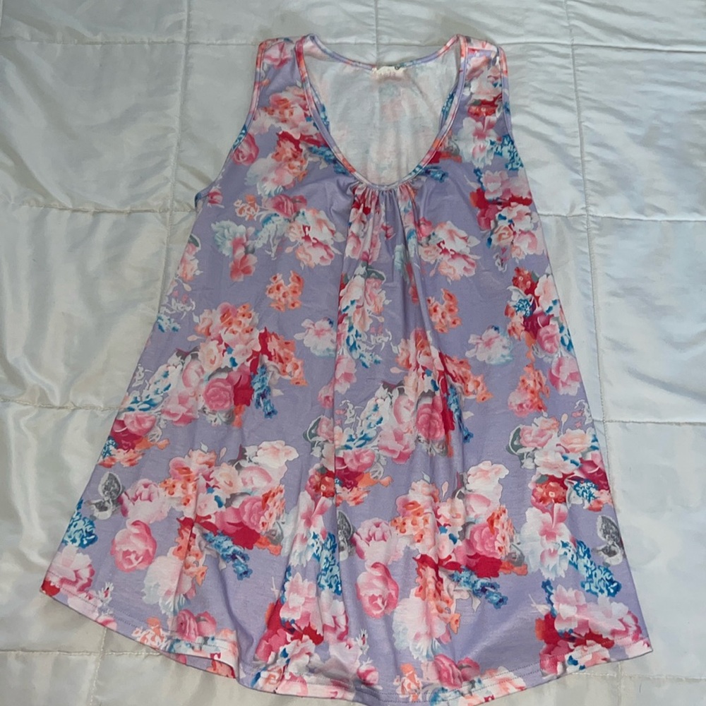 Cute racerback floral tank